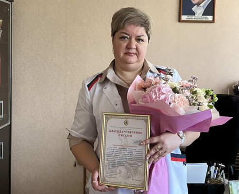Наталья Закревская отмечена Благодарственным письмом пограничной службы