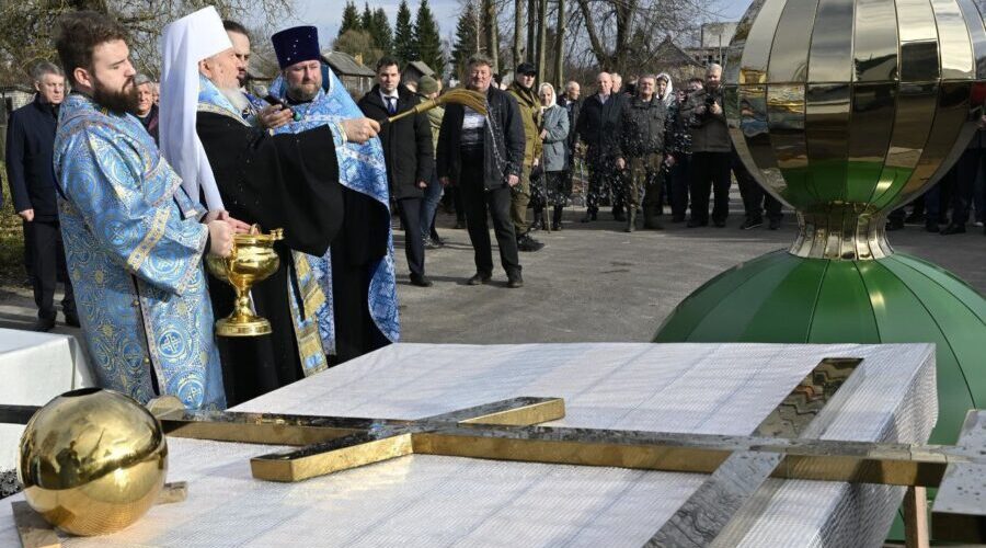 В брянском селе Селечня освятили купола и крест храма