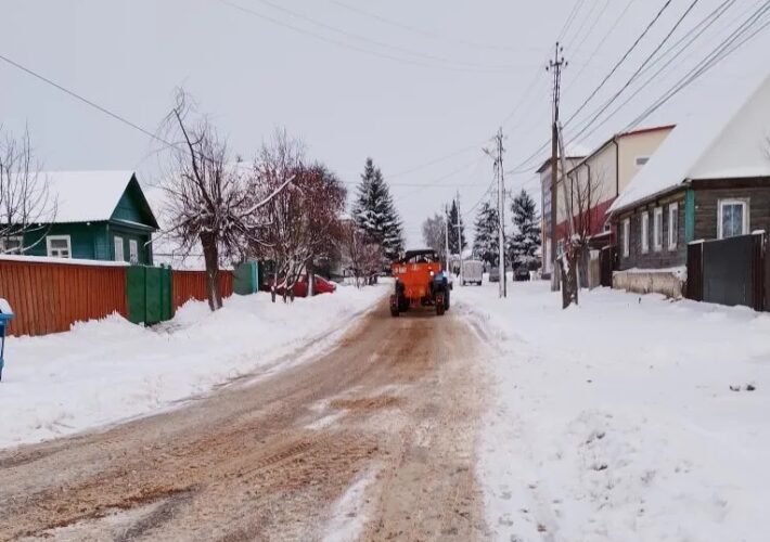 В Почепе снег не залеживается на дорогах и тротуарах