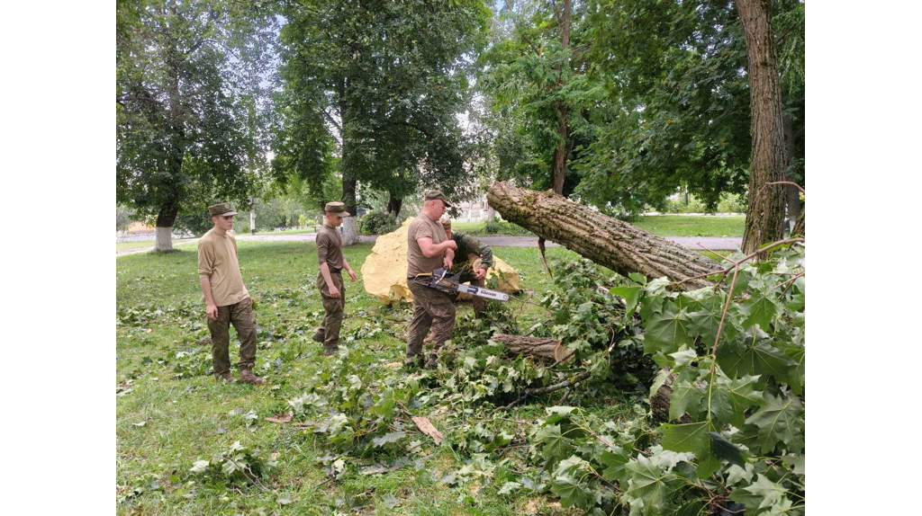 Бойцы «БАРС-Брянск» ликвидируют последствия урагана в Климово
