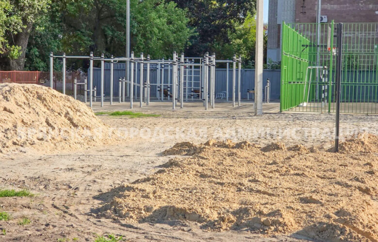 В Брянске на «умной» спортплощадке готовятся уложить травмобезопасное покрытие